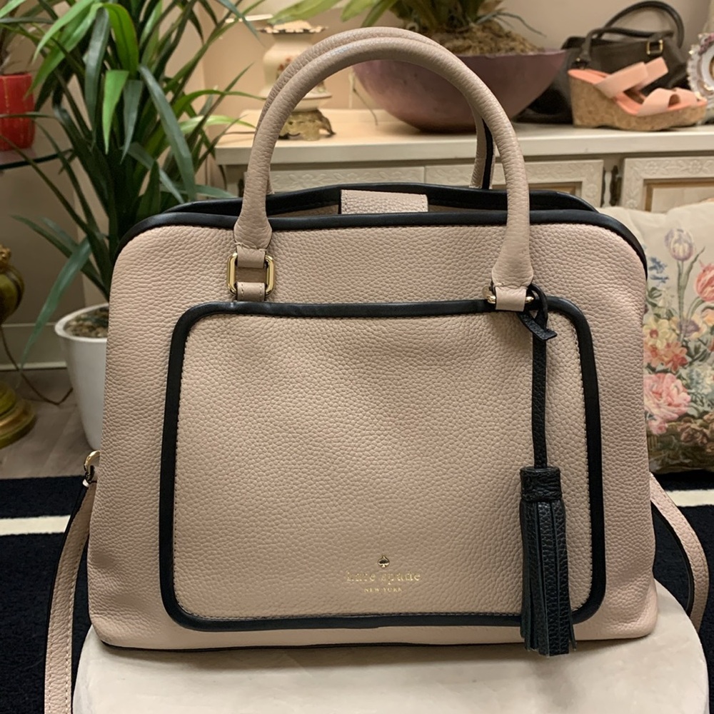 Kate Spade Ward Place Evangelie Satchel Bag Dusty Pink/Black Medium - Picture 3 of 16